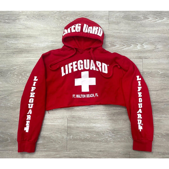 LIFEGUARD Women's Crop Top Hoodie - Ft Walton Beach FL Officially Licensed (M) - Picture 1 of 3